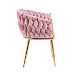 Velvet chair (pink) - gold frame