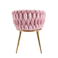 Velvet chair (pink) - gold frame