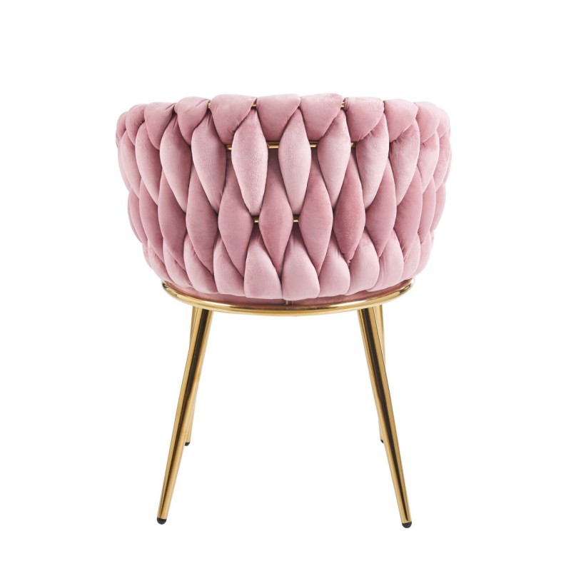 Silla de terciopelo (rosa) - estructura dorada