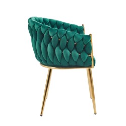 Velvet chair (green) - gold frame