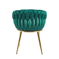 Velvet chair (green) - gold frame