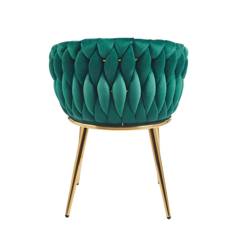 Velvet chair (green) - gold frame