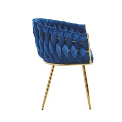 Velvet chair (blue) - gold frame