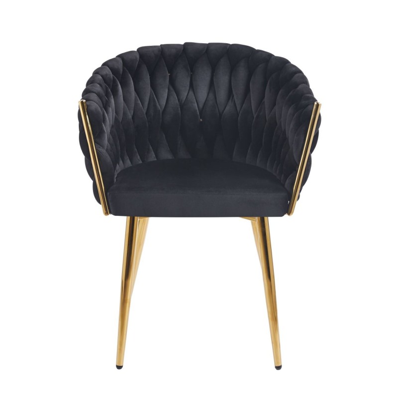 Velvet Stuhl (schwarz) - goldenes Gestell