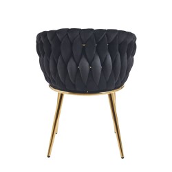 Velvet Stuhl (schwarz) - goldenes Gestell