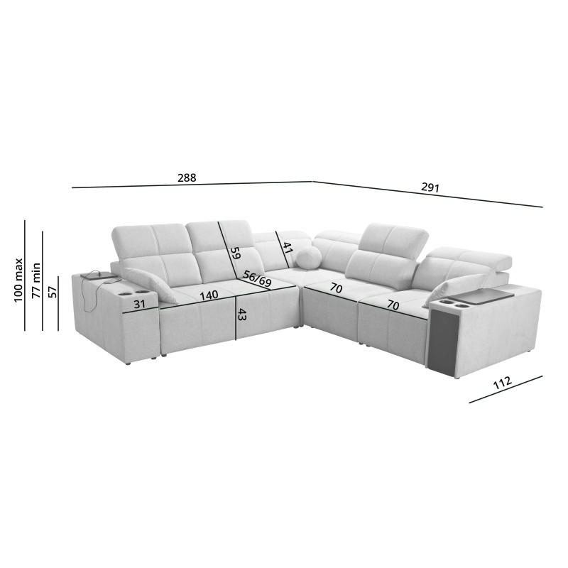 Ecksofa Milano III mit Schlaffunktion - Eleganz und Funktionalität in einem!