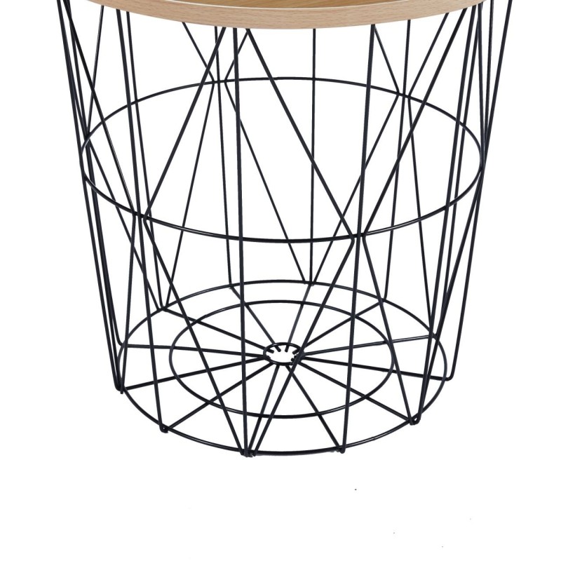 Mesa de centro (roble natural + estructura negra)