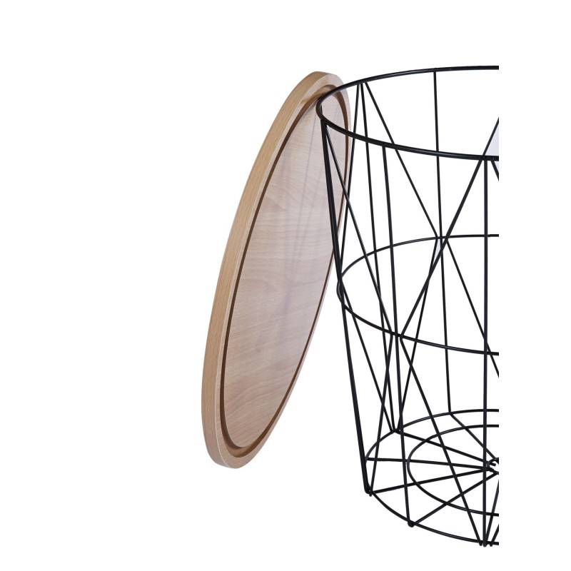 Mesa de centro (roble natural + estructura negra)