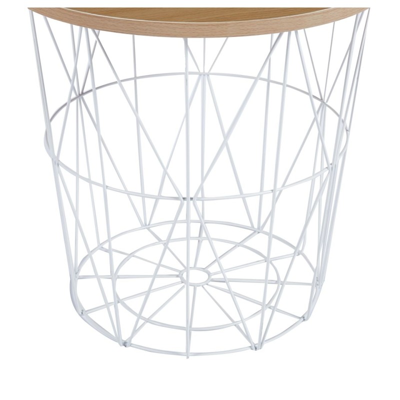 Mesa baja (roble natural + estructura blanca)