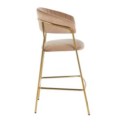 Velvet Cappuccino Bar Stool (golden frame)