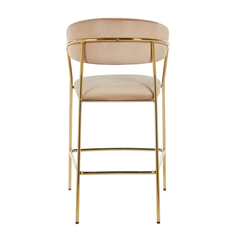 Taburete velvet capuchino (estructura dorada)