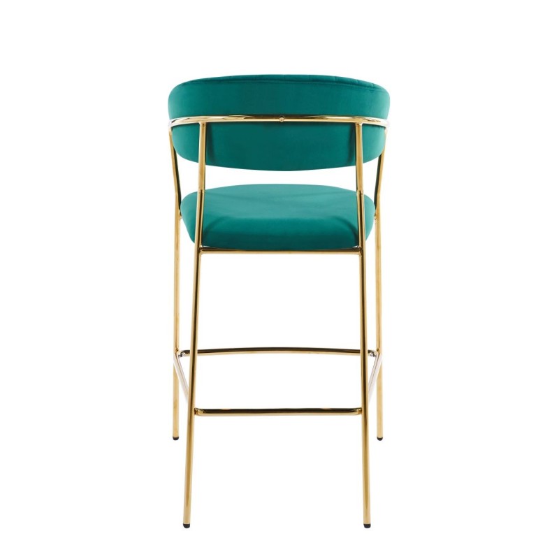 Green velvet bar stool (gold frame)