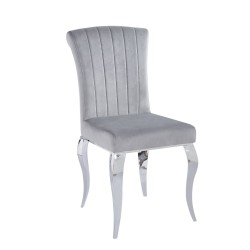 Silla de terciopelo/cromo (gris)