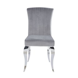 Velvet/chrome chair (gray)