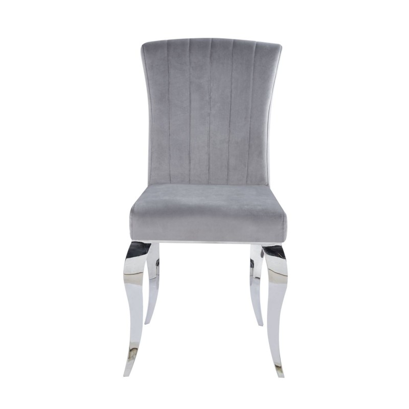 Silla de terciopelo/cromo (gris)