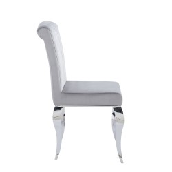 Silla de terciopelo/cromo (gris)
