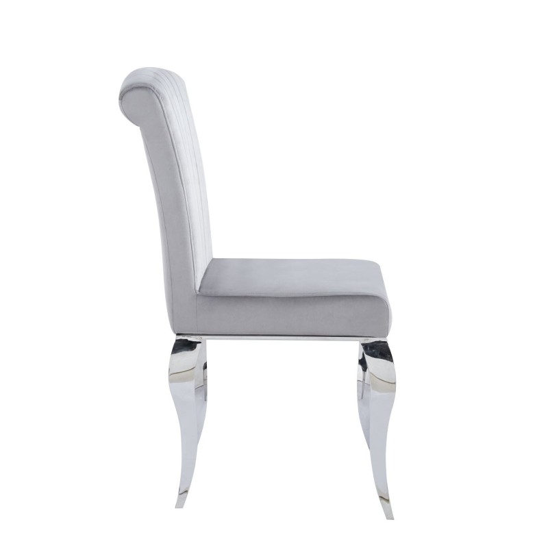 Velvet/chrome chair (gray)
