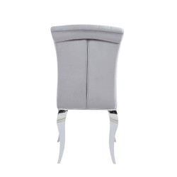 Velvet/chrome chair (gray)