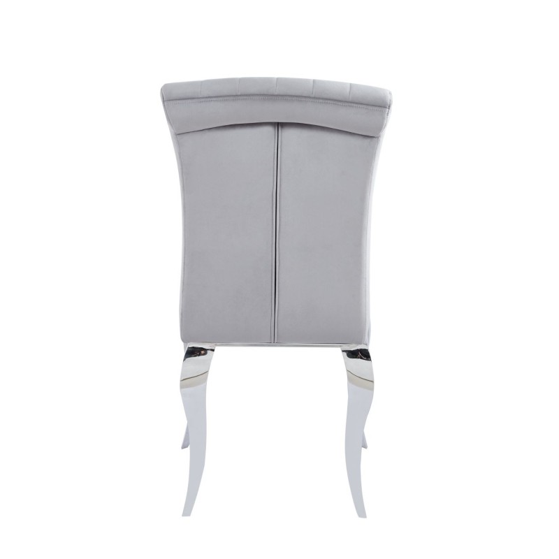 Silla de terciopelo/cromo (gris)