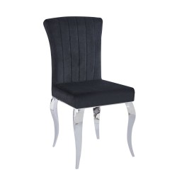 Velvet/chrome chair (black)