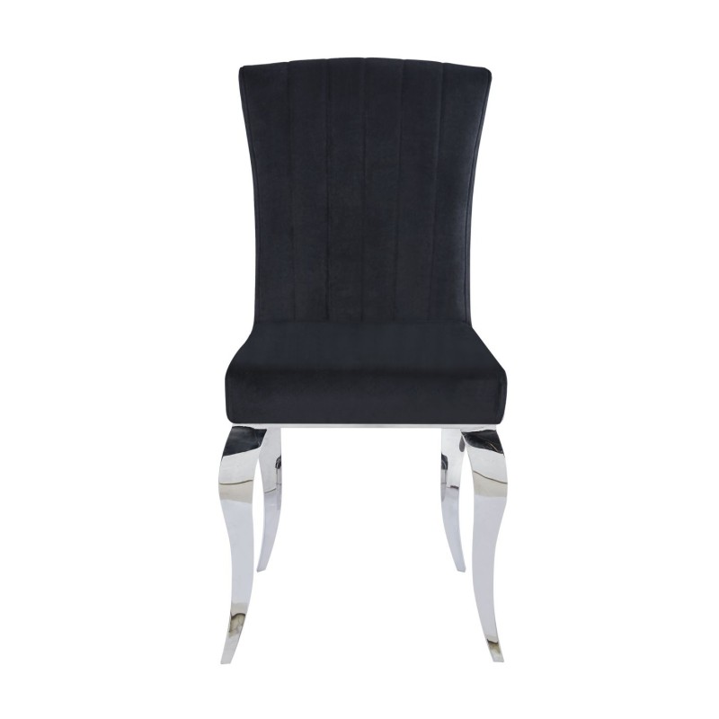 Velvet/chrome chair (black)
