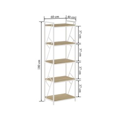 Shelf R2-FX (5P) (natural oak/white frame)