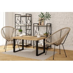 R2-FX Shelf (4P) (Sonoma Oak/Black Frame)