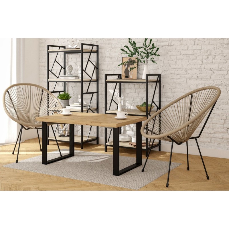 Estantería R2-FX (4P) (roble sonoma/estructura negra)