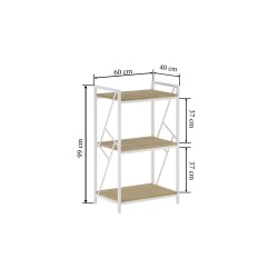 Shelf R2-FX (3P) (natural oak/white frame)