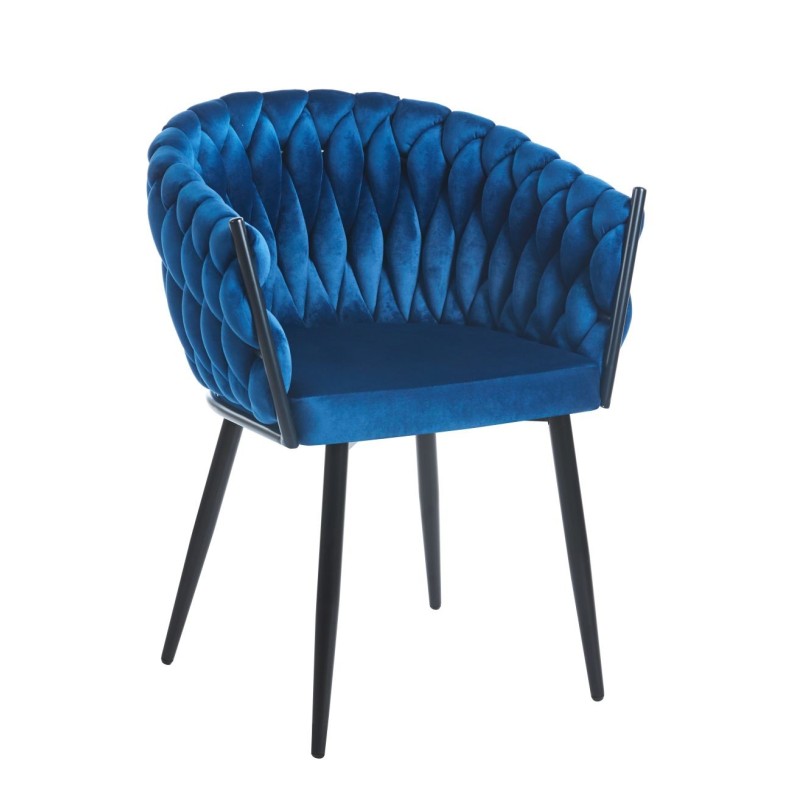 Krzesło velvet (niebieskie)