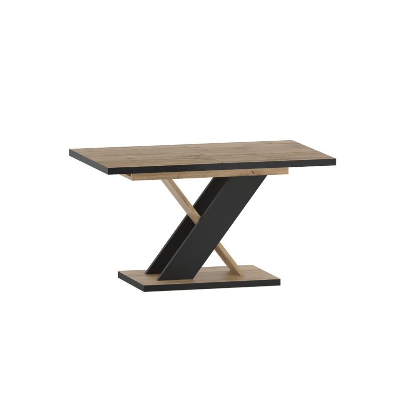 Mesa extensible (roble wotan/negro) 85x138(208)