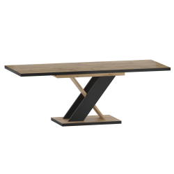 Ausziehbarer Tisch (Eiche Wotan/Schwarz) 85x138(208)