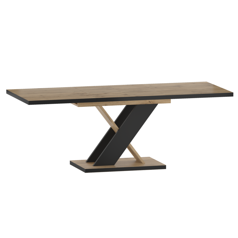 Mesa extensible (roble wotan/negro) 85x138(208)