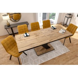Mesa extensible (roble wotan/negro) 85x138(208)