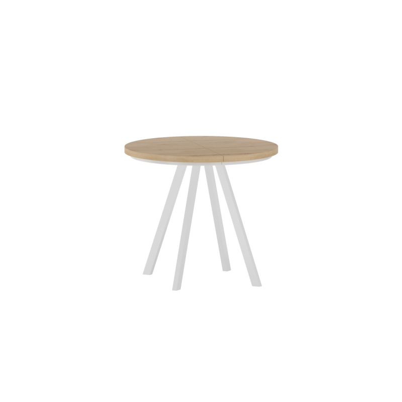 Mesa extensible (roble artesanal/blanco) 90(180)x90