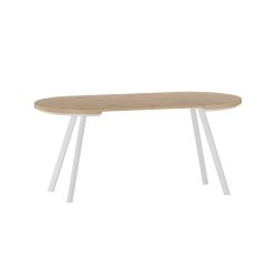 Mesa extensible (roble artesanal/blanco) 90(180)x90