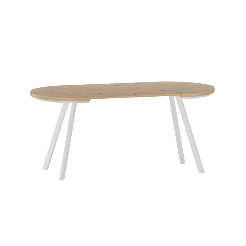 Ausziehbarer Tisch (Eiche Artisan/Weiß) 90(180)x90
