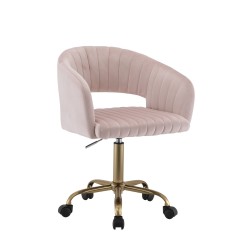 Silla giratoria de terciopelo (rosa)