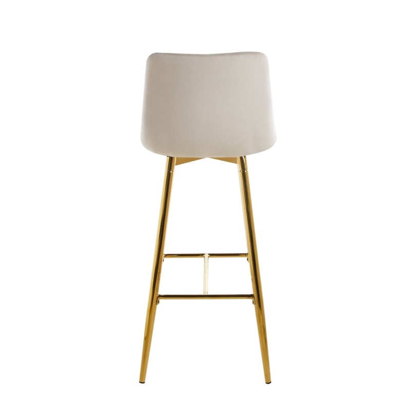 Beige velvet bar stool (gold frame)