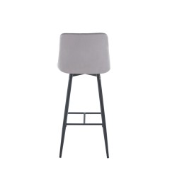 Gray velvet barstool (black frame)