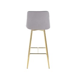 Gray velvet bar stool (gold frame)