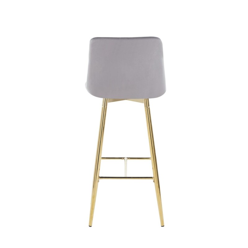 Gray velvet bar stool (gold frame)