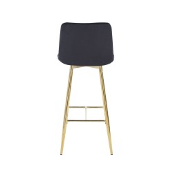 Black velvet bar stool (golden frame)