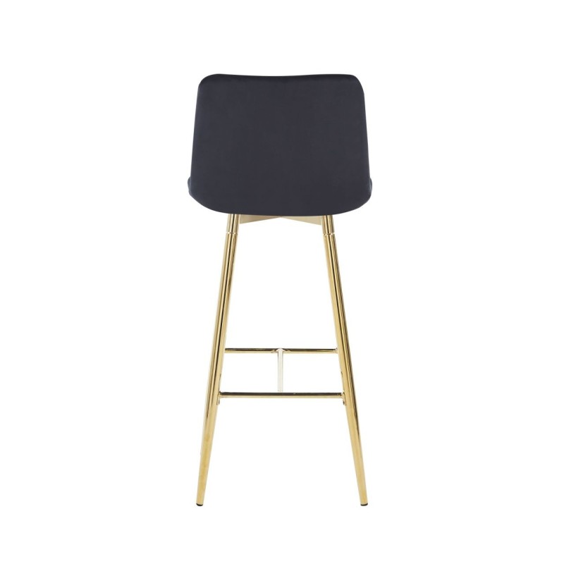 Black velvet bar stool (golden frame)