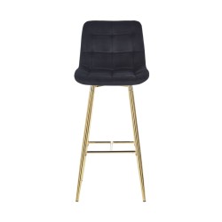 Black velvet bar stool (golden frame)