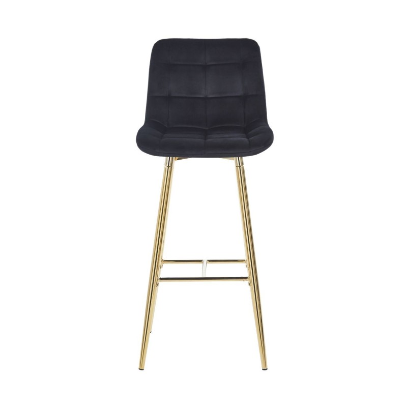 Black velvet bar stool (golden frame)
