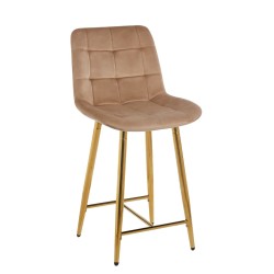 Velvet Cappuccino Bar Stool (golden frame)