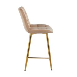 Taburete velvet capuchino (estructura dorada)