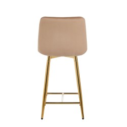 Velvet Cappuccino Bar Stool (golden frame)