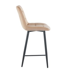 Velvet cappuccino bar stool (black frame)